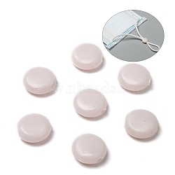 PVC Plastic Cord Lock for Mouth Cover, Anti Slip Cord Buckles, Rope Adjuster, Flat Round, Lavender Blush, 10x4mm, Hole: 1.6mm and 1.6x4mm(KY-K011-02)