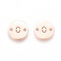 Numbers 304 Stainless Steel Links, Vacuum Plating, for Craft Jewelry Making, Flat Round, Rose Gold, Num.0, 10x1mm, Hole: 1.4mm(STAS-G216-00RG)