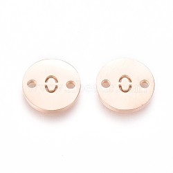 Numbers 304 Stainless Steel Links, PVD Vacuum Plating, for Craft Jewelry Making, Flat Round, Rose Gold, Num.0, 10x1mm, Hole: 1.4mm(STAS-G216-00RG)