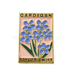 Golden Alloy Brooches, Enamel Pins, for Backpack Clothes, Flower, 30.5x20x1.5mm(JEWB-S015-01C)