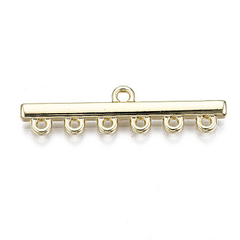 Rack Plating Alloy Chandelier Component Links, Cadmium Free & Lead Free, Light Gold, 9x36x2mm, Hole: 1.4mm
