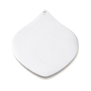 304 Stainless Steel Pendants, Manual Polishing, Stamping Blank Tag, Laser Cut, Petal, Stainless Steel Color, 30x28x0.8mm, Hole: 1.2mm