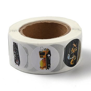 Self Adhesive Paper Stickers, Colorful Roll Sticker Labels, Gift Tag Stickers, Truck Pattern, 2.5cm, about 500pcs/roll