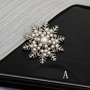 Baroque Style Brooch for Women, Alloy Brooches, with Plastic Imitation Pearl, Sun, 45x45mm