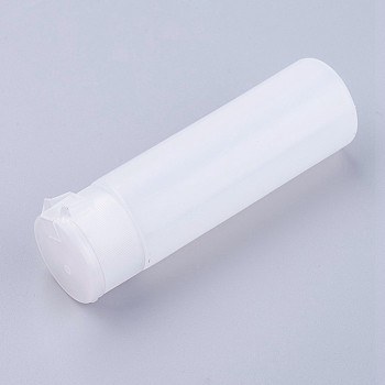 50ml Transparent PE Plastic Flip Top Cap Bottles, for Lotion Shampoo Cream, with PP Plastic Caps, Clear, 10.45x3cm, Capacity: about 50ml