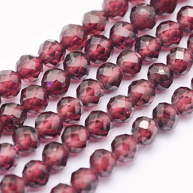 3mm Red Round Garnet Beads
