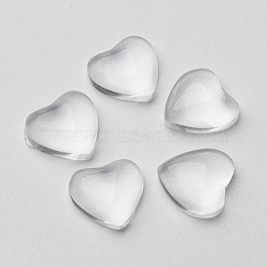 10mm Clear Heart Glass Cabochons