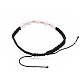 Adjustable Natural Rose Quartz Braided Bead Bracelets(BJEW-JB04599-02)-2