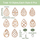 Kits de fabrication de boucles d'oreilles pendantes en bois craftdady bricolage(DIY-CD0001-29)-2