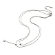 304 Stainless Steel Round Snake Chains Double Layer Necklaces(BJEW-K257-03P)-1