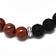 Natürliche rote Jaspis Perlen Stretch-Armbänder(BJEW-R309-02-A07)-2