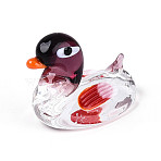 Handmade Lampwork Duck Display Decorations, Home Decorations, Purple, 27~30.5x37~40.5x24.5~26.5mm(LAMP-T025-14A)