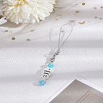 1Pc Fish & Star Plastic with Porcelain Mobile Straps for Women, Phone Decorations Charm, White, 111mm(AJEW-LP0004-60)