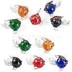 5Pcs 5 Colors Handmade Lampwork Beads, Pufferfish, Mixed Color, 27~28x16~17x19~21mm, Hole: 1.1mm, 1pc/color(LAMP-TA0002-21)