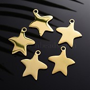 304 Stainless Steel Pendants, Manual Polishing, Blank Stamping Tags, Starfish, Golden, 29x25x1.8mm, Hole: 2.3mm(STAS-I140-13G)