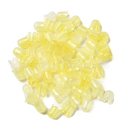 Transparent Acrylic Beads Caps, Flower, Yellow, 11.5x10mm, Hole: 2.8mm, 2000pcs/500g(OACR-B022-01E)