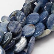 Oval Natural Kyanite/Cyanite/Disthene Bead Strands, 20x15x4mm, Hole: 1mm, about 21pcs/strand, 15.7 inch(G-O139-01F)