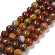 Natural Carnelian Beads Strands, Faceted(128 Facets), Round, 10mm, Hole: 1.2mm, about 37pcs/strand, 14.96''(38cm)(G-E571-10C)