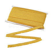 Cotton Braided Ribbons, with Card Paper, Gold, 5/8 inch(15mm), about 27.34 Yards(25m)/Card(MP-TAC0001-12D)