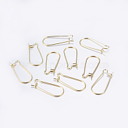 304 Stainless Steel Hoop Earrings, Real 18K Gold Plated, 21 Gauge, 25x12x2.5mm, Pin: 0.7mm(STAS-L198-15A-G)