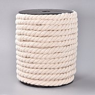 3-Ply Macrame Cotton Cord, Twisted Cotton Rope, for Wall Hanging, Plant Hangers, Crafts and Wedding Decorations, Antique White, 12mm, about 21.87~24.05 yards(20~22m)/roll(OCOR-L039-F02)