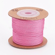 Nylon Cords, String Threads Cords, Round, Pearl Pink, 1.5mm, about 25m/roll(OCOR-L035-G32)