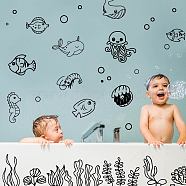 Translucent PVC Self Adhesive Wall Stickers, Waterproof Building Decals for Home Living Room Bedroom Wall Decoration, Fish, 600x390mm, 2 sheets/set(STIC-WH0015-004)