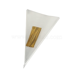 50Pcs Triangle Plastic Candy Bags, with Twisted Ties, White, 300x160x0.12mm(CON-PW0002-002B)