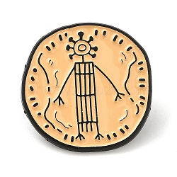 Alloy Brooches, Enamel Pins for Women Men, Human, 30.5x30.5x1.5mm(JEWB-I029-04EB-03)