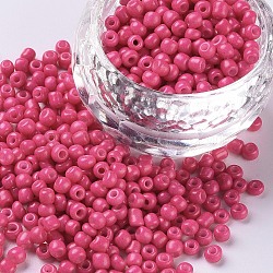 Baking Paint Glass Seed Beads, Camellia, 8/0, 3mm, Hole: 1mm, about 10000pcs/bag(SEED-S002-K5)