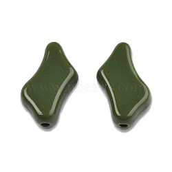 Opaque Acrylic Beads, Nuggets, Dark Olive Green, 21x13x7mm, Hole: 1.6~1.8mm, about 450pcs/500g(SACR-N017-04C)