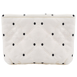 Nylon Makeup Bag, Packing Zipper Bags, Cosmetic Stationery Storage Bag, Rectangle, White, 26x21x1.7cm(DIY-WH20002-169C)
