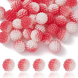 Imitation Pearl Acrylic Beads, Berry Beads, Combined Beads, Round, Red, 12mm, Hole: 1mm(OACR-FS0001-42G)