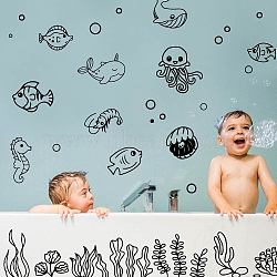 Translucent PVC Self Adhesive Wall Stickers, Waterproof Building Decals for Home Living Room Bedroom Wall Decoration, Fish, 600x390mm, 2 sheets/set(STIC-WH0015-004)