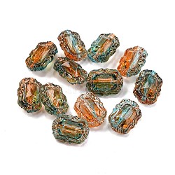 485Pcs Transparent Two Tone Acrylic Beads, Rectangle, Chocolate, 18x13.5x9mm, Hole: 1.8mm(X-MACR-K359-14)