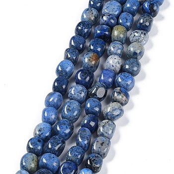 Natural Gemstone Beads Strands, Dyed, Nuggets Tumbled Stone, 6.5~15x7~14x7~14mm, Hole: 1~1.4mm, about 32~33pcs/strand, 15.16~ 15.75 inch(38.5~40cm)