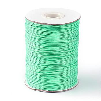 Korean Waxed Polyester Cord, Medium Spring Green, 1mm, about 85yards/roll