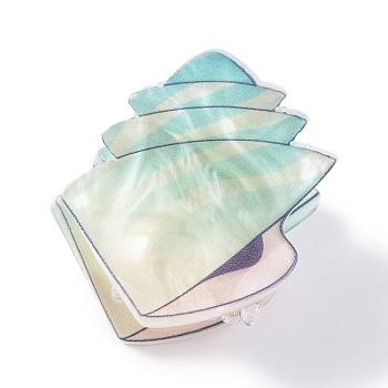 Cute Mini Conch Acrylic Claw Hair Clips, Hair Accessories for Girls, Pale Turquoise, 27x25x24mm