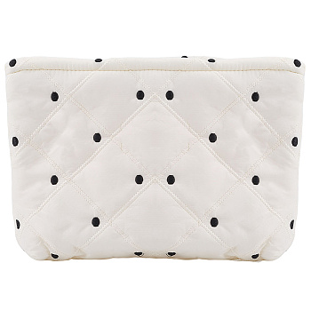 Nylon Makeup Bag, Packing Zipper Bags, Cosmetic Stationery Storage Bag, Rectangle, White, 26x21x1.7cm