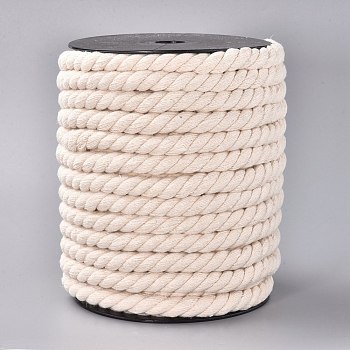 3-Ply Macrame Cotton Cord, Twisted Cotton Rope, for Wall Hanging, Plant Hangers, Crafts and Wedding Decorations, Antique White, 12mm, about 21.87~24.05 yards(20~22m)/roll