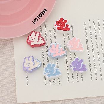 Opaque Acrylic Beads, Rabbit, 21.6x26x9.1mm, Hole: 3.8mm