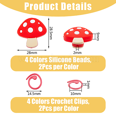 Mushroom Silicone Knitting Needle Point Protectors(DIY-DC0002-46)-2