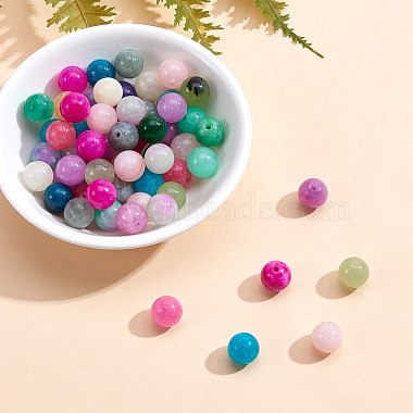 150Pcs 15 Style Dyed Natural White Jade Round Beads(G-SZ0001-08)-4