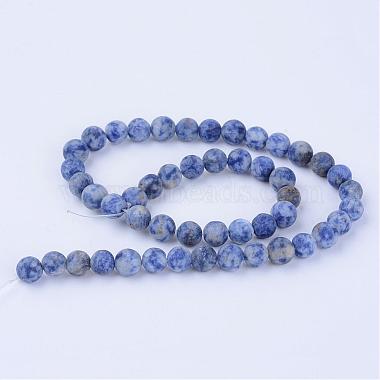 Натуральное синее пятно нитки из бисера яшмы(G-Q462-10mm-06)-2