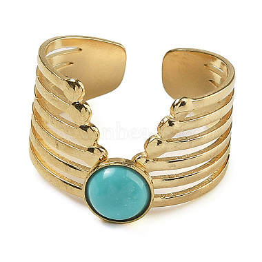 Synthetic Turquoise Finger Rings(RJEW-U027-02G-04)-2