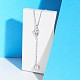 SHEGRACE Rhodium Plated 925 Sterling Silver Y-Shape Necklace(JN651A)-4
