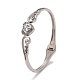 Crystal Rhinestone Double Wing with Heart Cuff Bangle(STAS-D165-04P)-1