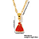 Stainless Steel Enamel Halloween Broom Pendant Dapped Chain Necklaces(LP1406)-3