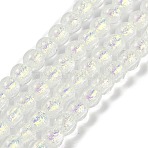 Handmade Foil Lampwork Beads Strands, Round, Clear, 10mm, about 40pcs/strand, 14.57''(37cm)(FOIL-K003-06B-10)
