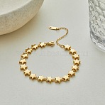 304 Stainless Steel Star Link Chains Bracelets for Women, Star, Golden, 7.24 inch(18.4cm)(SA-CBA4051-01G)